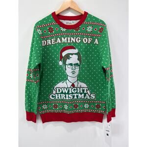 NWT Tipsy Elves The Office Dreaming of a Dwight Christmas‎ Ugly Sweater M Unisex